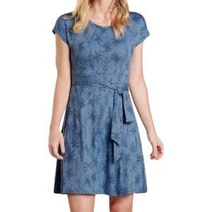 Toad&Co Cue Wrap Cafe Dress - Blue Floral - M